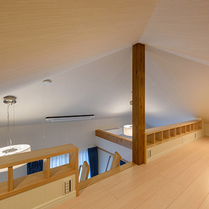建物形状を利用した特徴的なロフト天井