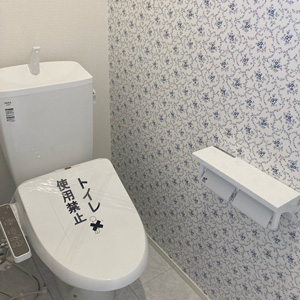 シンプルで使いやすいトイレは壁紙をおしゃれに工夫