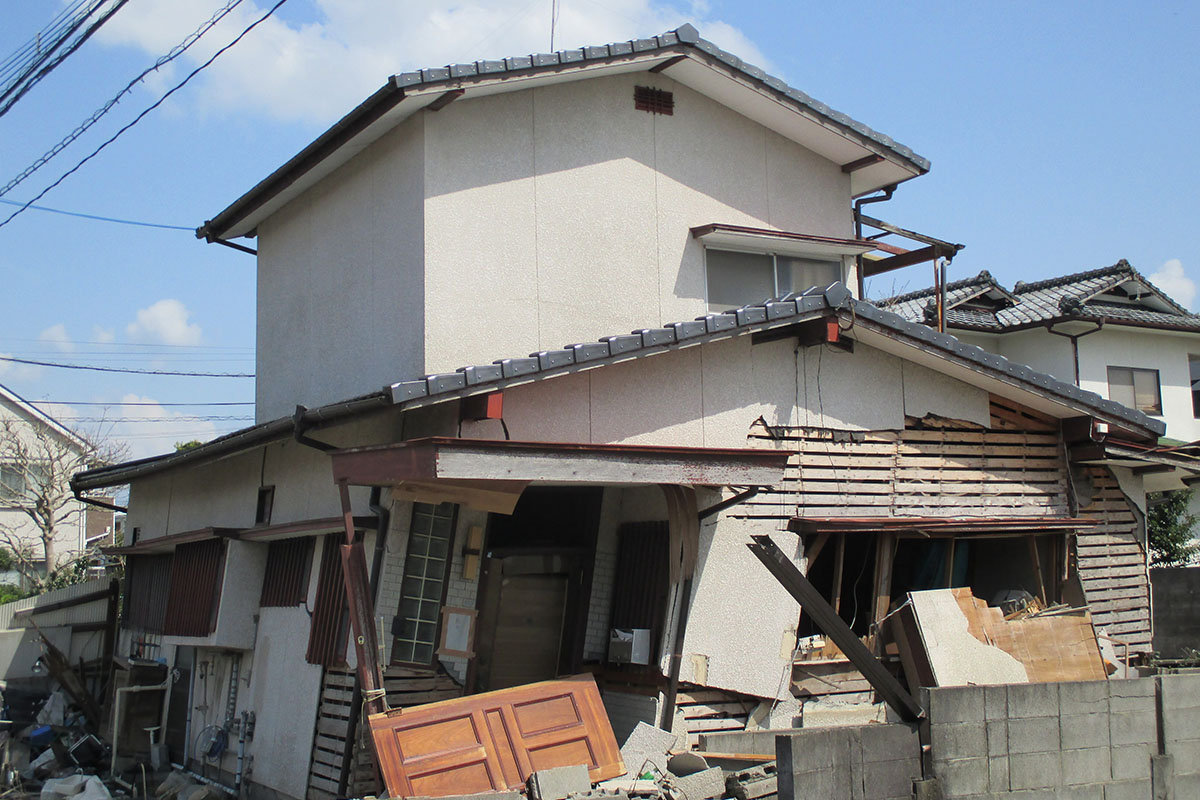 平成28年熊本地震で壊れた民家